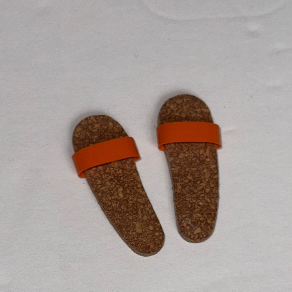Vintage‎ 1964 Ken Hawaii Orange Cork Sandals #1404